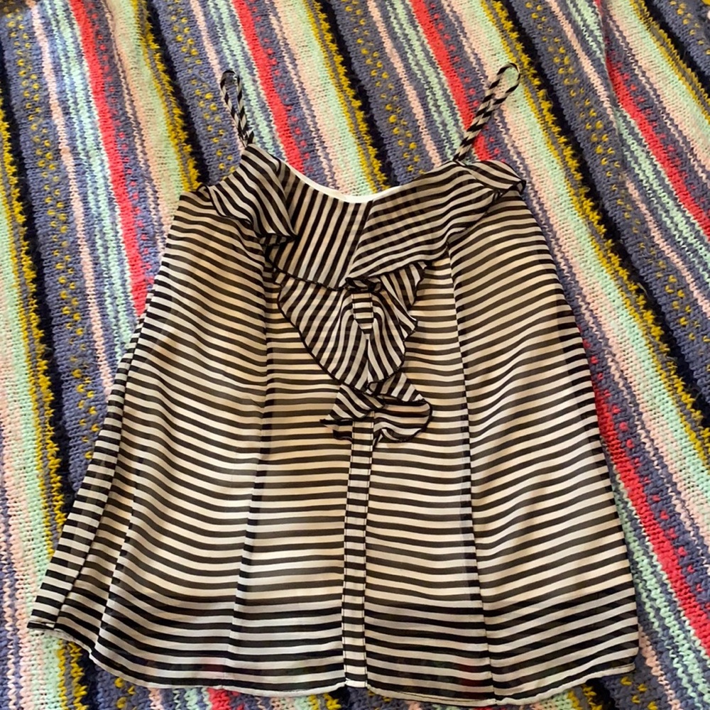 Xhilaration black and cream tank top size M